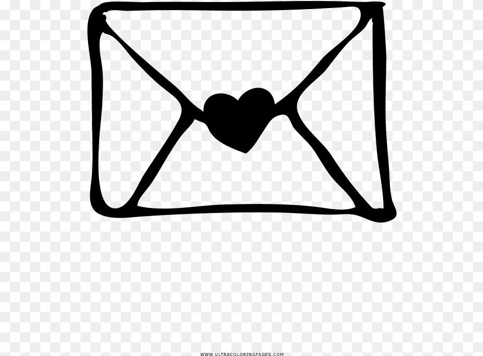Love Letter Coloring Page, Gray Png