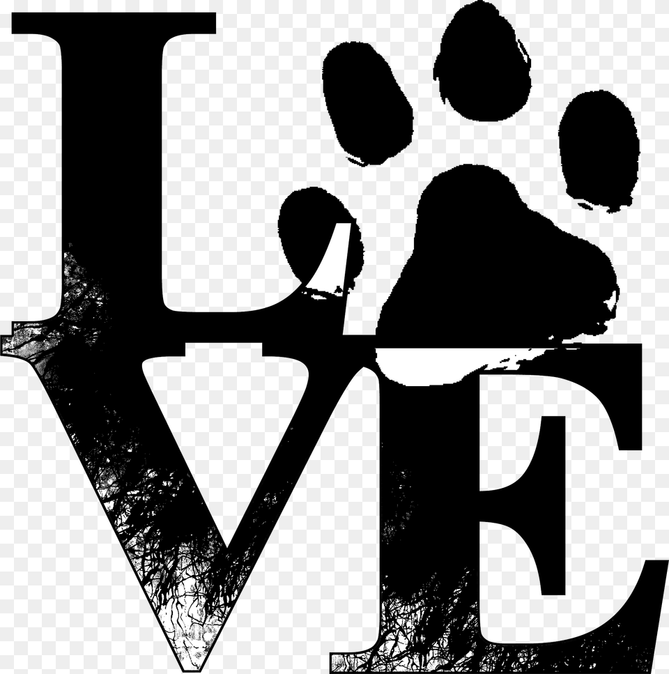 Love Lettering With Paw Print Clipart, Book, Publication, Advertisement, Poster Free Png