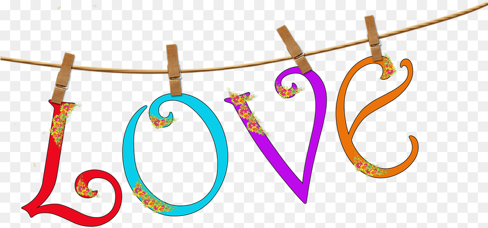 Love Letters Letters Hanging Flowers, Accessories, Earring, Jewelry, Text Free Transparent Png