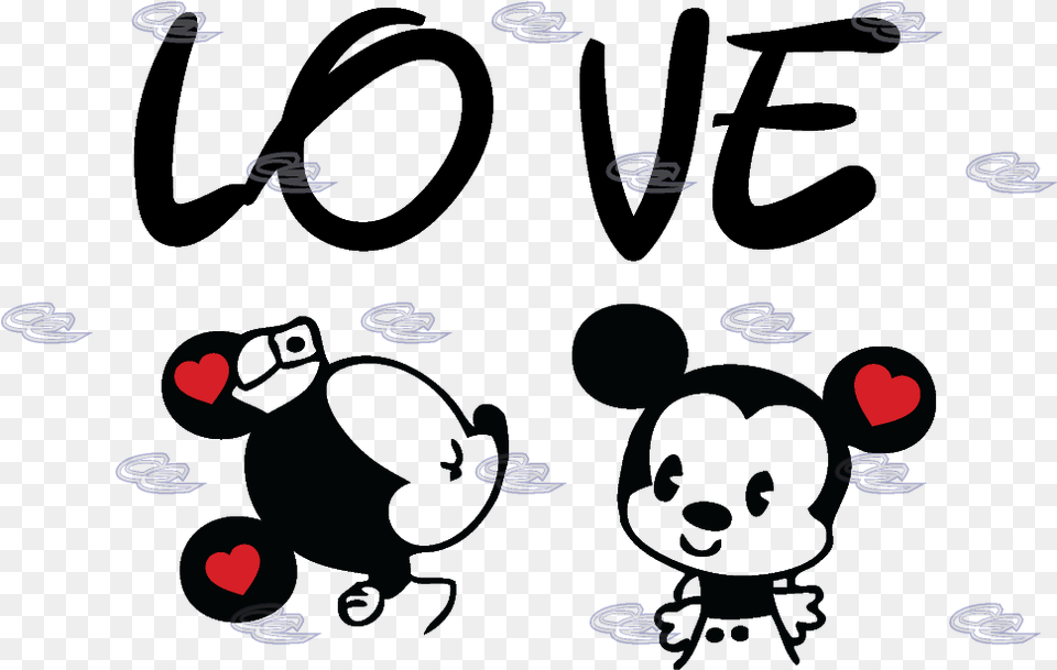 Love Little Mickey Minnie Mouse Kissing Matching Couple Cute Mickey And Minnie Kisses, Blackboard, Pattern Free Png Download