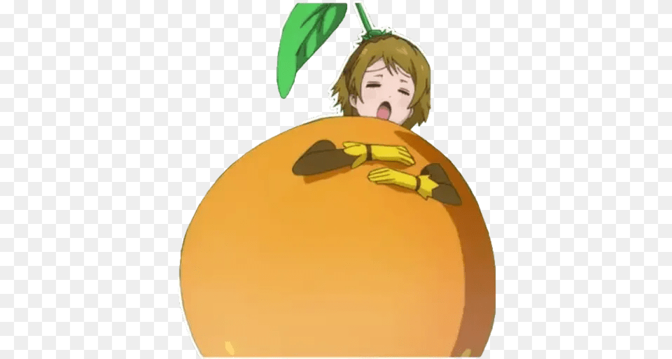 Love Live Hanayo Koizumi Whatsapp Stickers Stickers Cloud Love Live Hanayo Orange, Face, Head, Person, Baby Free Png