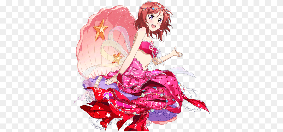 Love Live Mermaid Maki Maki Nishikino Mermaid Transparent, Book, Clothing, Comics, Dress Png