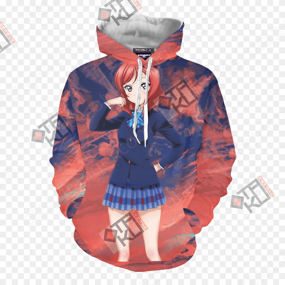 Love Live Nishikino Maki 3d Hoodie Jjba Star Platinum Jotaro, Clothing, Coat, Person, Teen Png Image