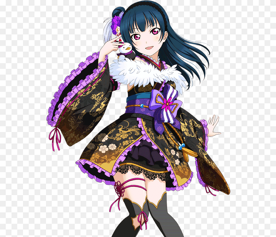 Love Live Sif Turn Your Favorite Aqours Sr Into Figures Love Live Yohane Card, Fashion, Publication, Book, Clothing Png Image