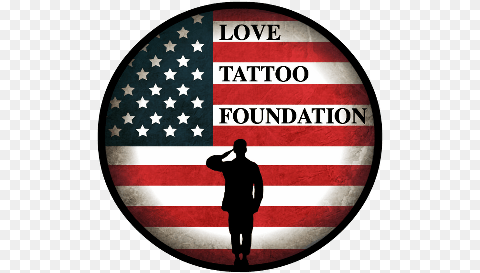 Love Logo In Tattoo, American Flag, Flag, Adult, Male Free Png Download