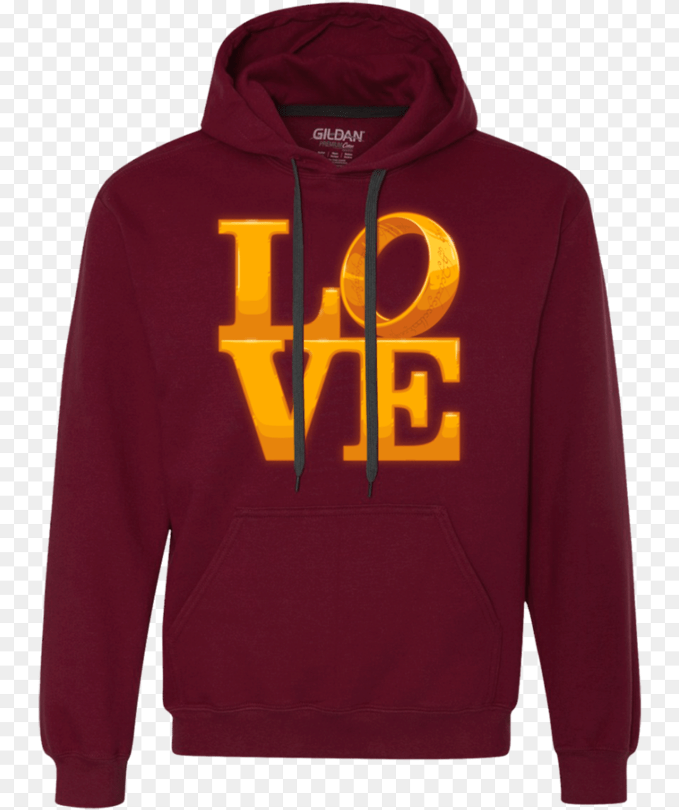 Love Lotr Ring Premium Fleece Hoodie Hoodie, Clothing, Hood, Knitwear, Sweater Free Png