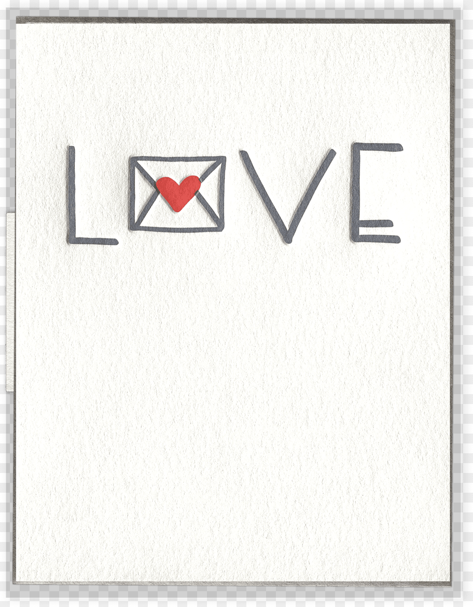 Love Mail Letterpress Greeting Card Black And White, Text Free Png