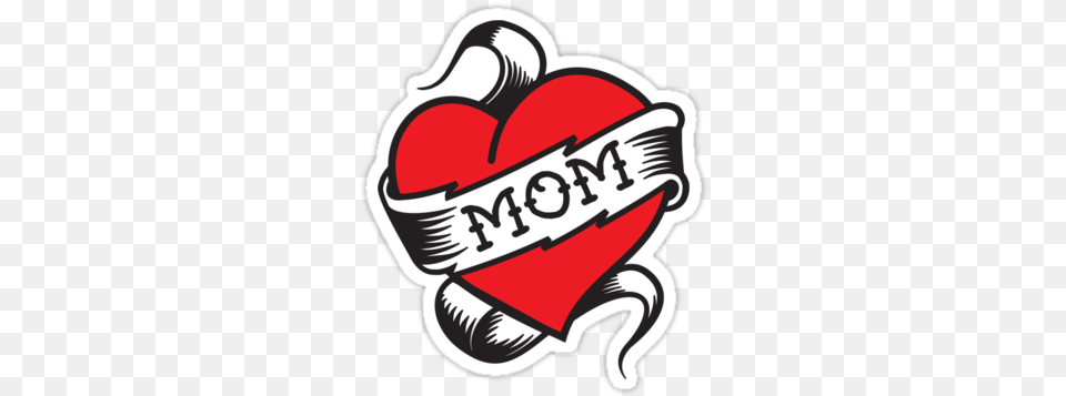 Love Mom Heart Tattoo Love Mom Tattoo, Sticker, Logo, Dynamite, Weapon Free Png