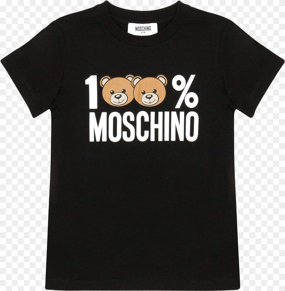 Love Moschino Logo Sweatshirt Black, Clothing, T-shirt, Animal, Bear Png