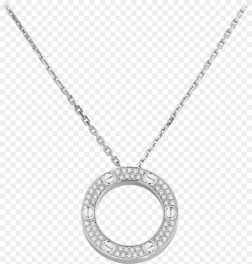 Love Necklace Diamond Pavedwhite Gold Diamonds Cartier Love Necklace Pave Diamonds White Gold, Accessories, Gemstone, Jewelry, Pendant Png Image