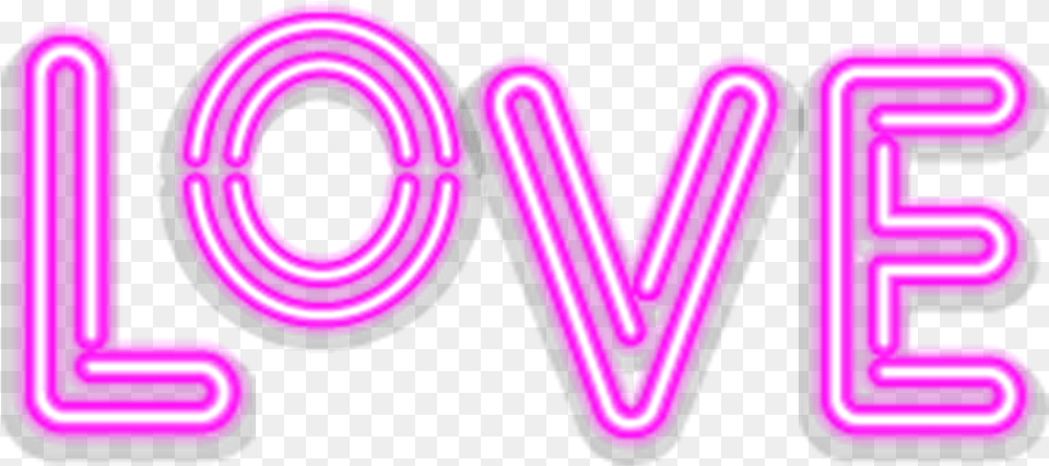 Love Neon Circle, Light, Purple Png Image