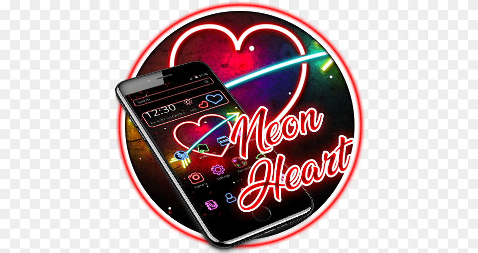 Love Neon Heart Arrow Theme U200c Google Play Mobile Phone, Light, Electronics, Mobile Phone Free Png