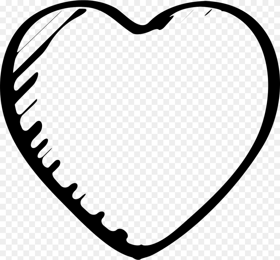 Love Or Like Heart Sketched Outlined Symbol Comments Love Icon White, Stencil, Bow, Weapon Free Png Download