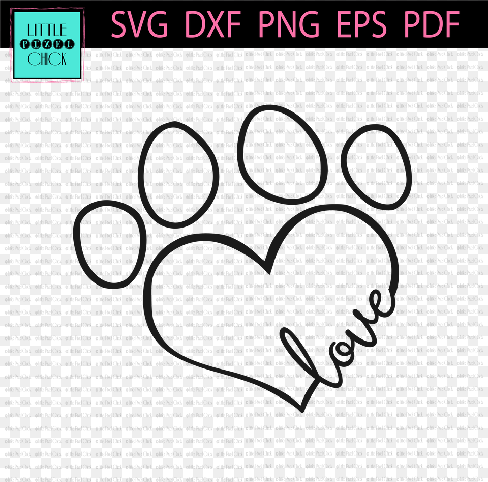 Love Paw, Blackboard, Heart Free Png Download
