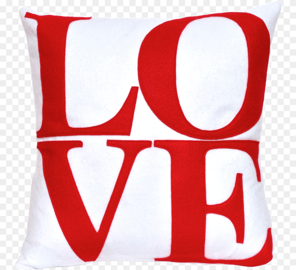 Love Pillow Cover Red On Pure White Cushion, Home Decor, Flag Png