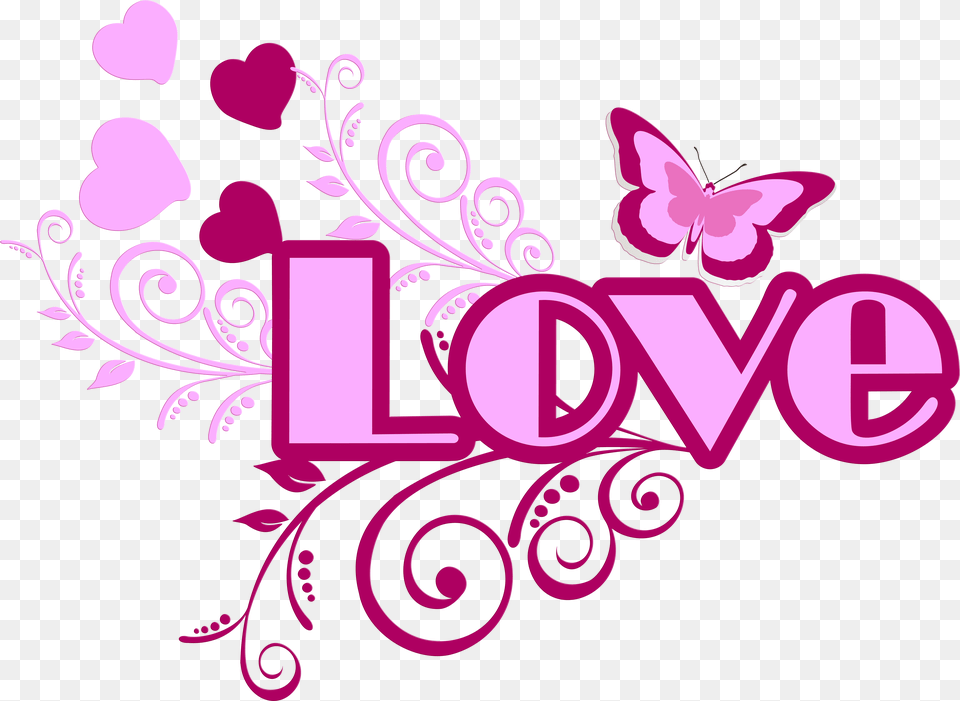 Love Pink Transparent Clip Art, Floral Design, Graphics, Pattern, Purple Png