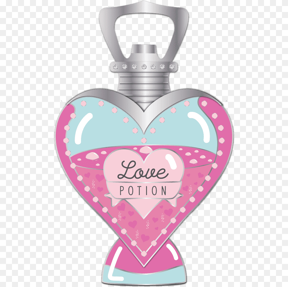 Love Potion Bottle Opener Heart, Cosmetics, Perfume Png Image