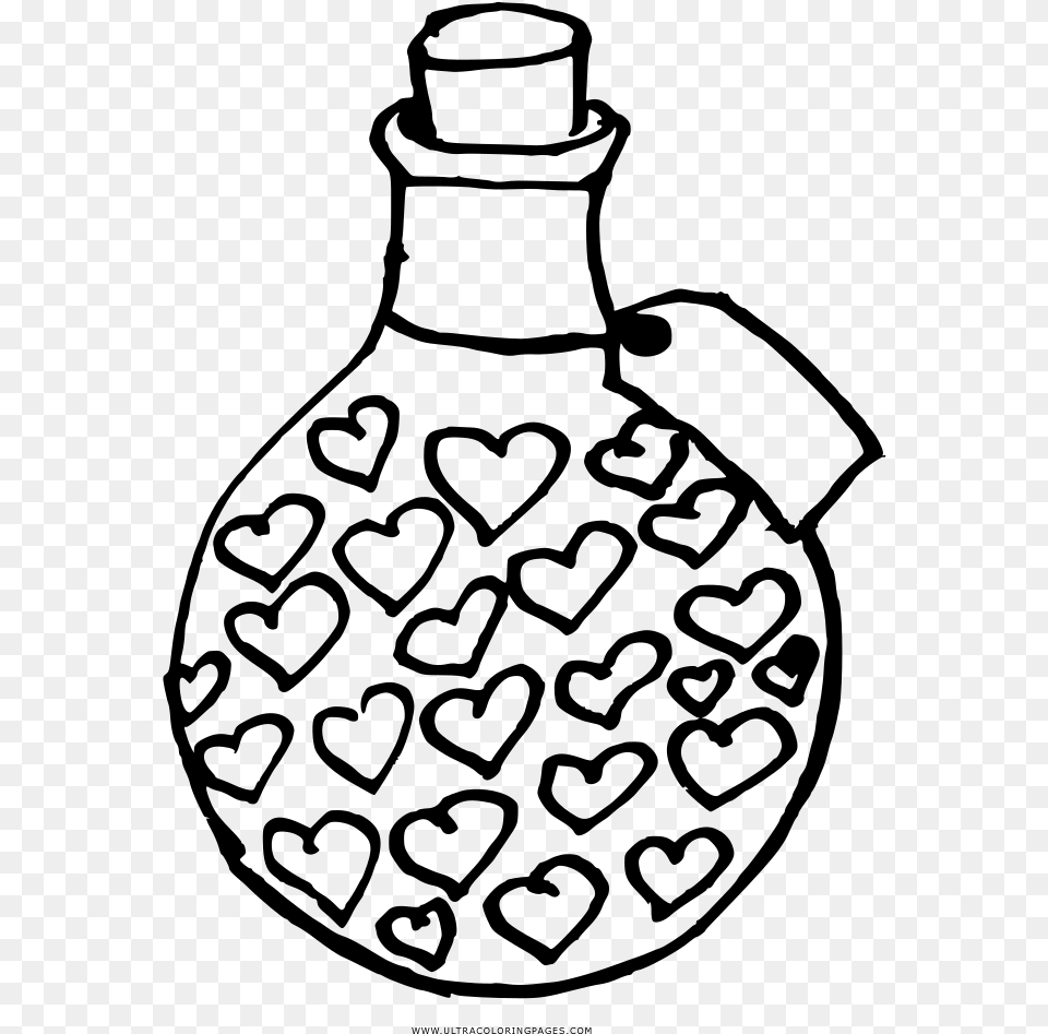 Love Potion Coloring, Gray Free Transparent Png