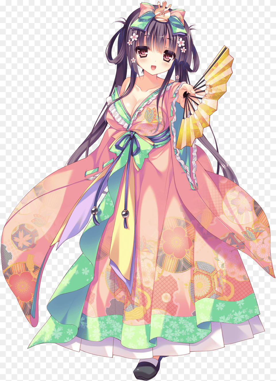 Love Princess Amaterasu Anime Art And Photo Princess Anime Girl Kimono, Book, Publication, Gown, Formal Wear Free Png