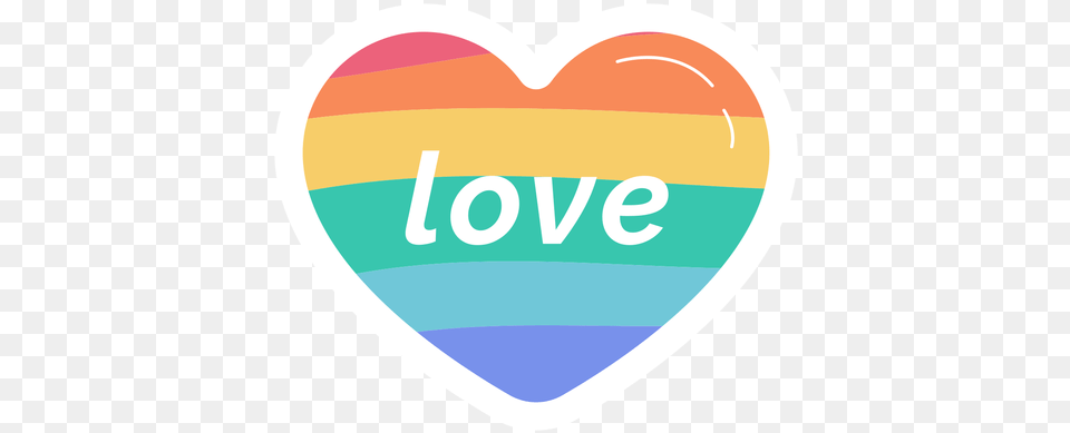 Love Rainbow Heart Sticker Vertical, Logo, Disk Free Transparent Png