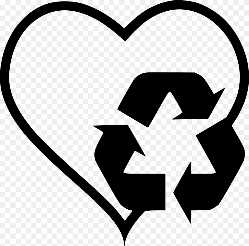 Love Recycle Recycle Sign, Symbol, Recycling Symbol, Stencil Free Png Download
