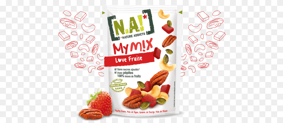 Love Strawberry Nature My Mix Love, Advertisement, Produce, Plant, Nut Free Transparent Png