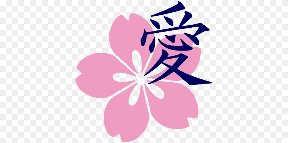 Love Symbol With Sakura Think Ink Love Symbols, Flower, Plant, Geranium, Hibiscus Png