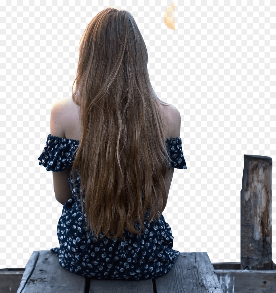 Love Text Girl Sad Girl Back, Adult, Sitting, Photography, Person Png Image