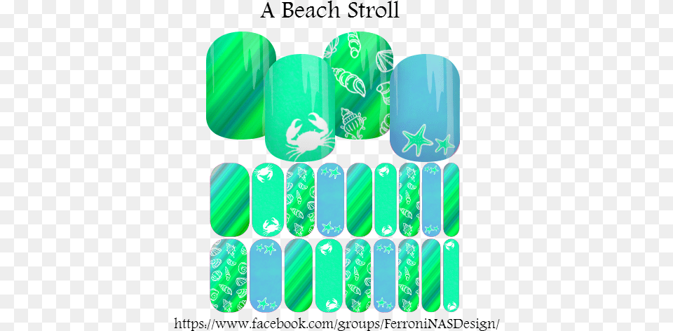 Love The Colors Of This Beach Inspired Nail Wrap Graphic Design, Accessories, Gemstone, Jewelry, Turquoise Free Png
