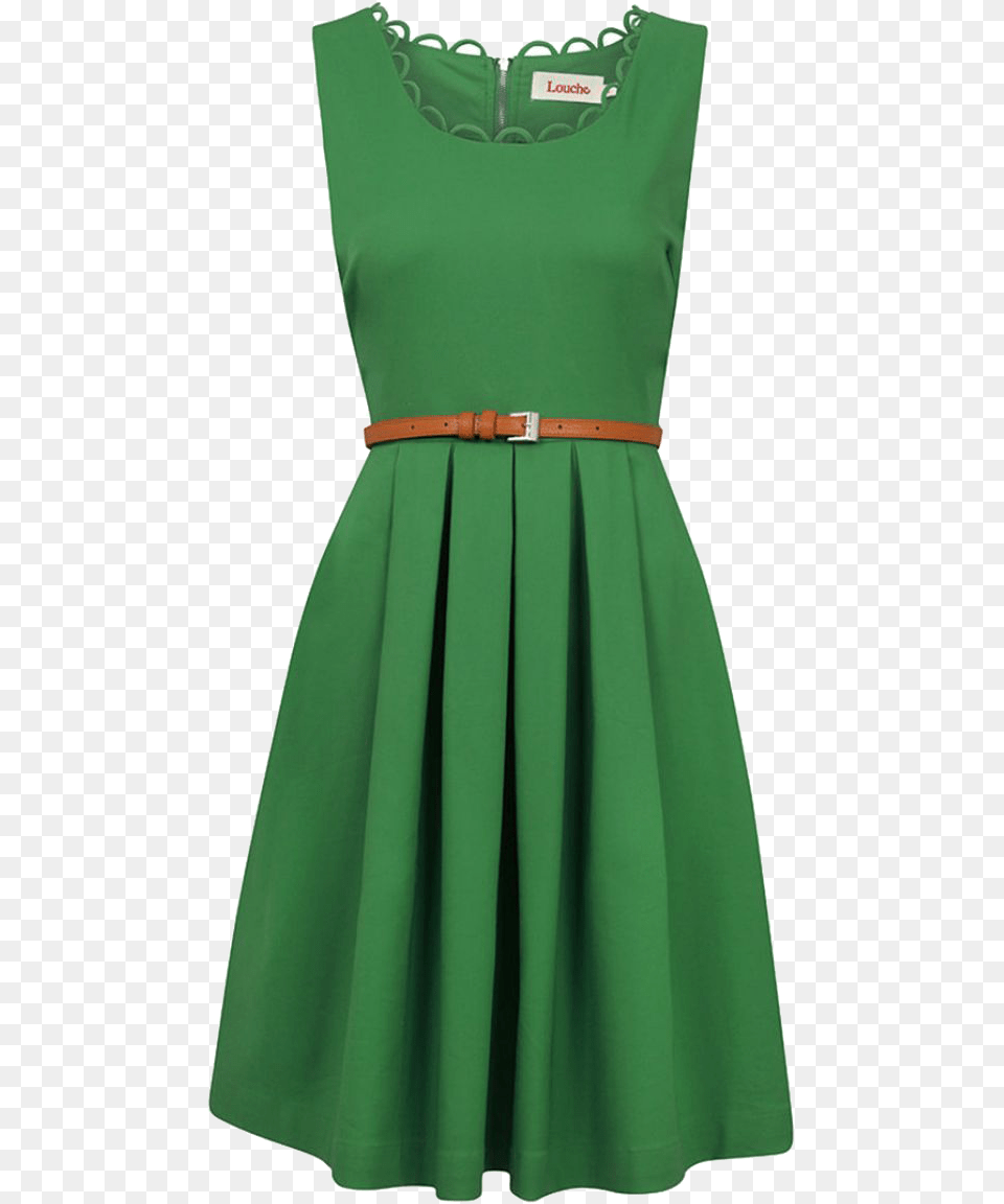 Love The Kelly Green And Neckline With Detail Casual Kelly Green Dress, Clothing, Skirt Free Png Download