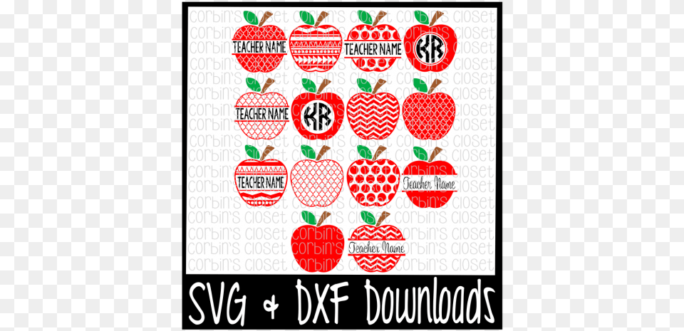 Love These Apple Monograms Perfect For The Kid39s Teachers Cinco De Mayo Svg, Berry, Food, Fruit, Plant Free Png