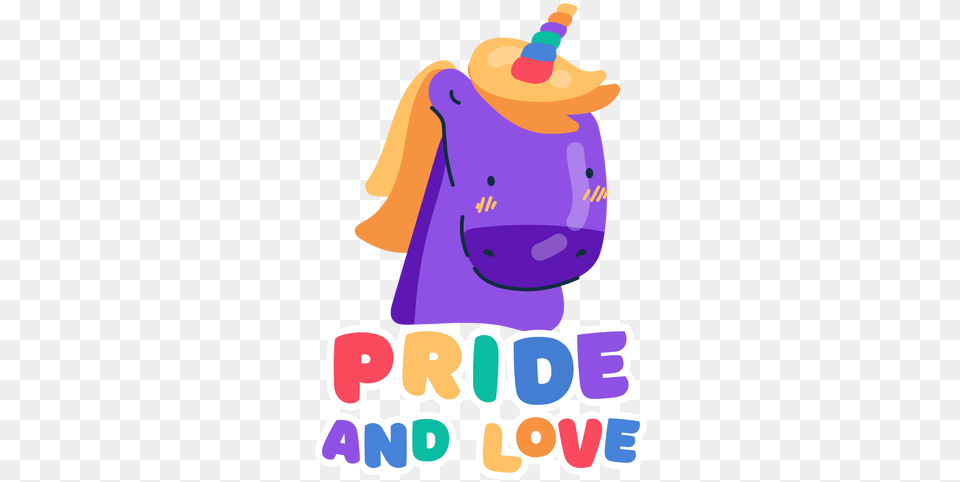 Love Unicorn Sticker Fictional Character, Bag, Cleaning, Person Png