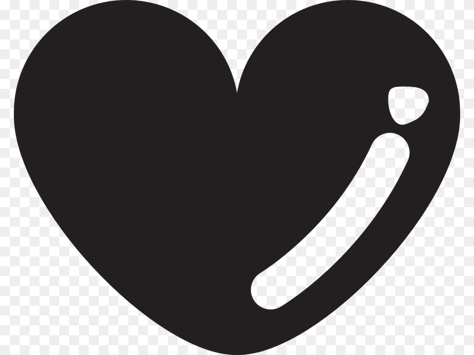 Love Vector Black, Heart, Stencil Free Png