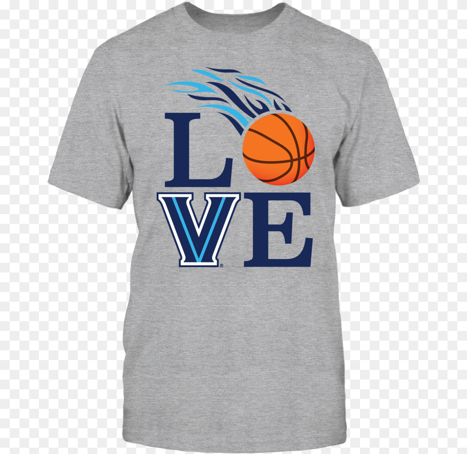 Love Villanova Wildcat Basketball Wear This Stylish Shirt Love With A Heart As The O, Clothing, T-shirt, Ball, Basketball (ball) Free Png