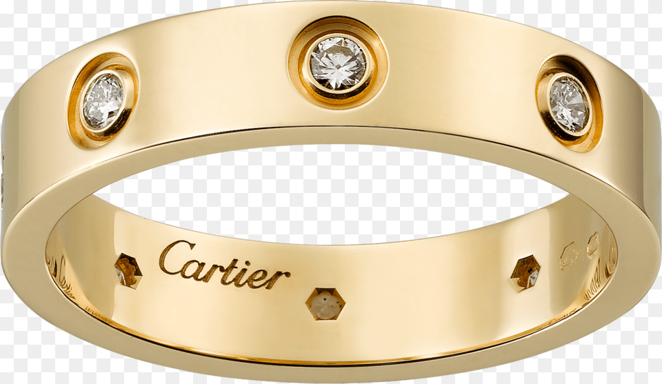 Love Wedding Band 8 Diamondsyellow Gold Diamonds Cartier 8 Diamond Love Ring, Accessories, Jewelry, Appliance, Device Free Transparent Png