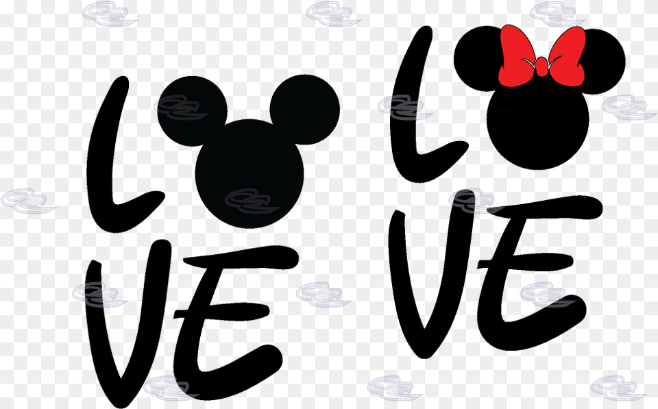 Love With Mickey Mouse Head Minnie Mouse Cute Bow Love Mickey Mouse Y Minnie, Pattern, Blackboard Png