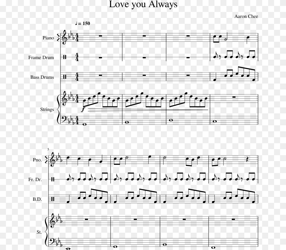Love You Always Sheet Music For Piano Percussion Dearly Beloved Violin Sheet, Gray Free Png