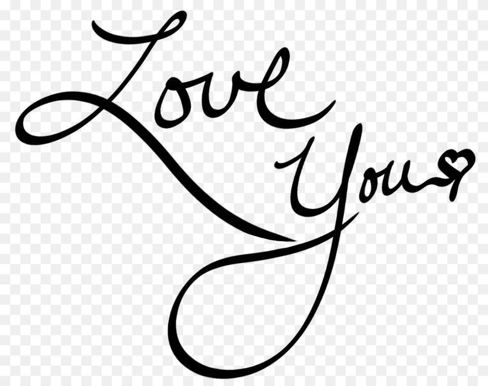 Love You And Heart, Calligraphy, Handwriting, Text Png