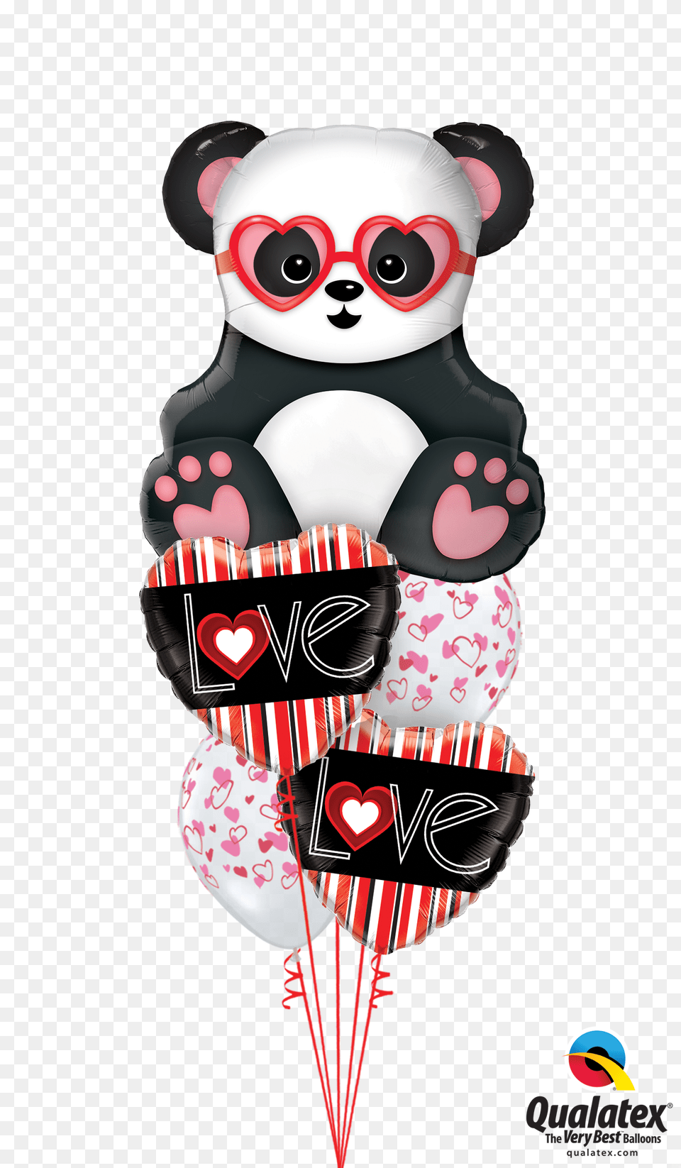 Love You Balloon Bouquet Panda Balloon Png Image