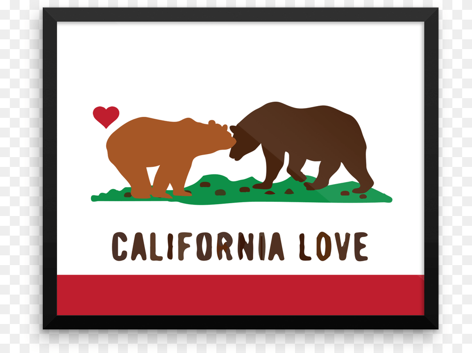 Love You California State Flag, Animal, Bear, Mammal, Wildlife Png Image