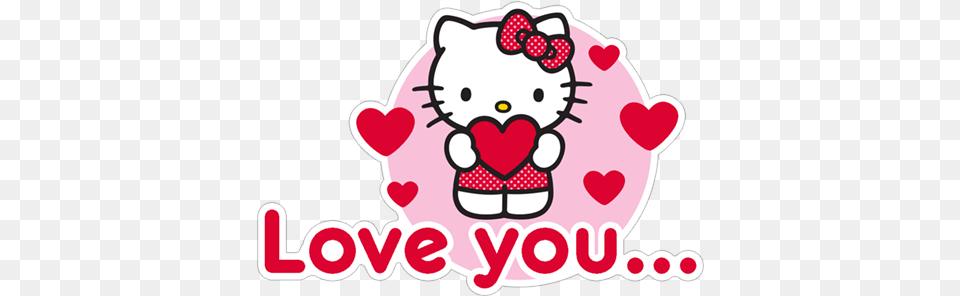 Love You Heart Lovely Romantic Hello Kitty Love Sticker, Dynamite, Weapon, Cream, Dessert Free Png