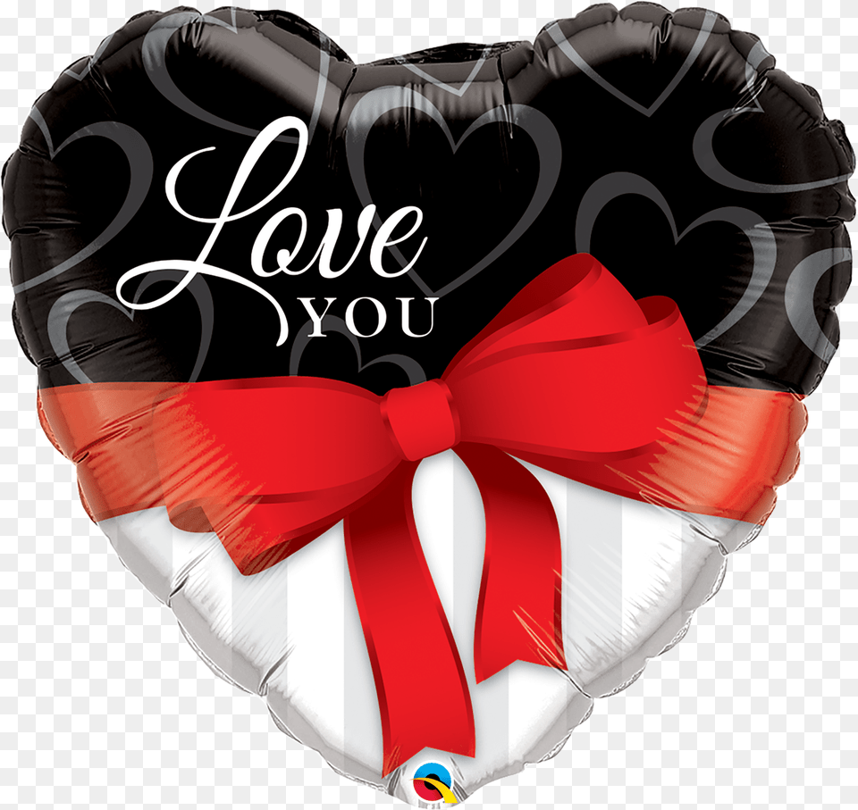 Love You Red Ribbon 36 Inch Heart Shape Love You Qualatex Balloon, Adult, Female, Person, Woman Free Png