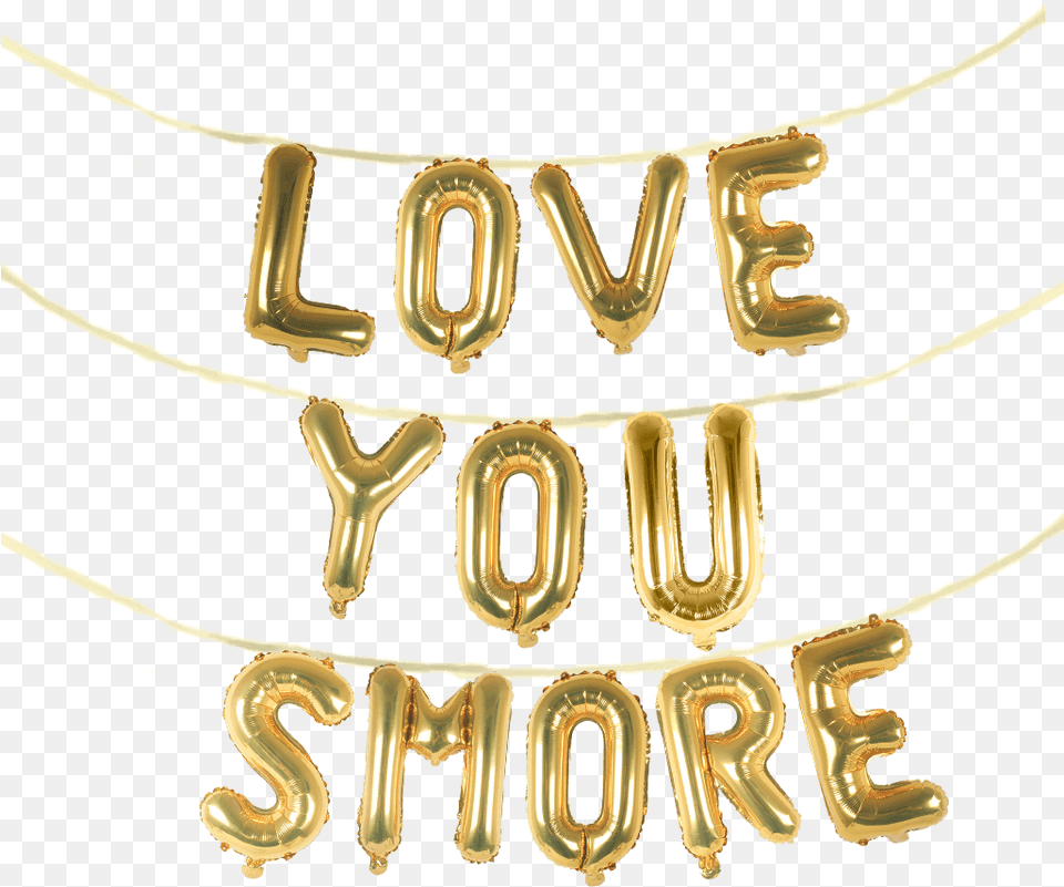 Love You Smore 16quot Balloon Phrase Banner Set Body Jewelry, Accessories, Necklace, Text, Symbol Png Image