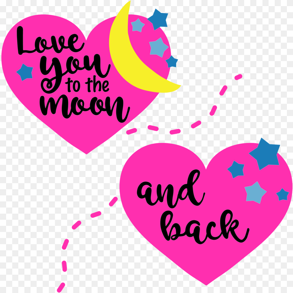 Love You To The Moon And Back Valentines Svg File U2014 Pattern, Heart Free Png Download