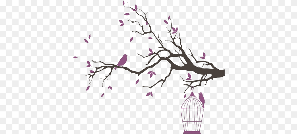 Love Your Life Tree And Bird, Flower, Flower Arrangement, Plant, Purple Png Image