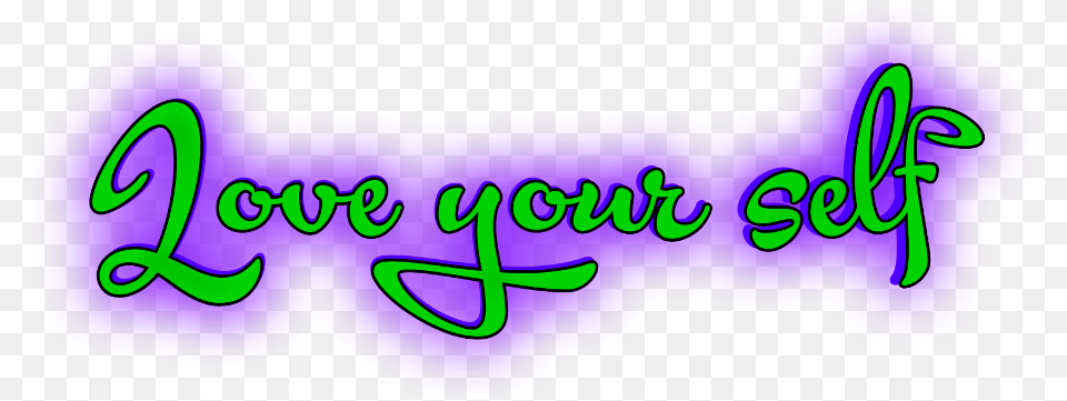 Love Your Self Calligraphy, Purple, Text Png
