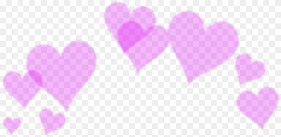 Lovely Girly Hearts Corazones Tiara 3d Whatsapp Overlay Corazones Transparentes, Heart, Purple Free Transparent Png