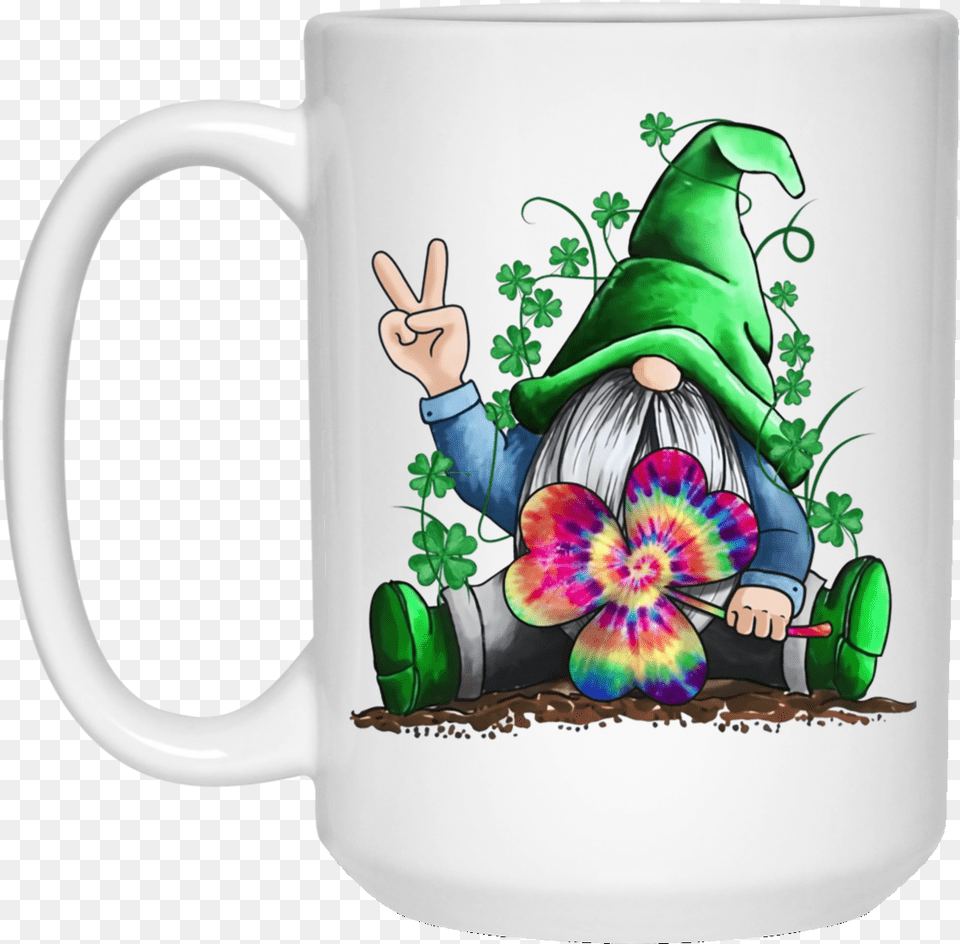 Lovely Happy St Patricku0027s Day Hippie Gnome Mug Awesome St Patricks Day Gnome Clipart, Cup, Pottery, Porcelain, Plant Free Transparent Png