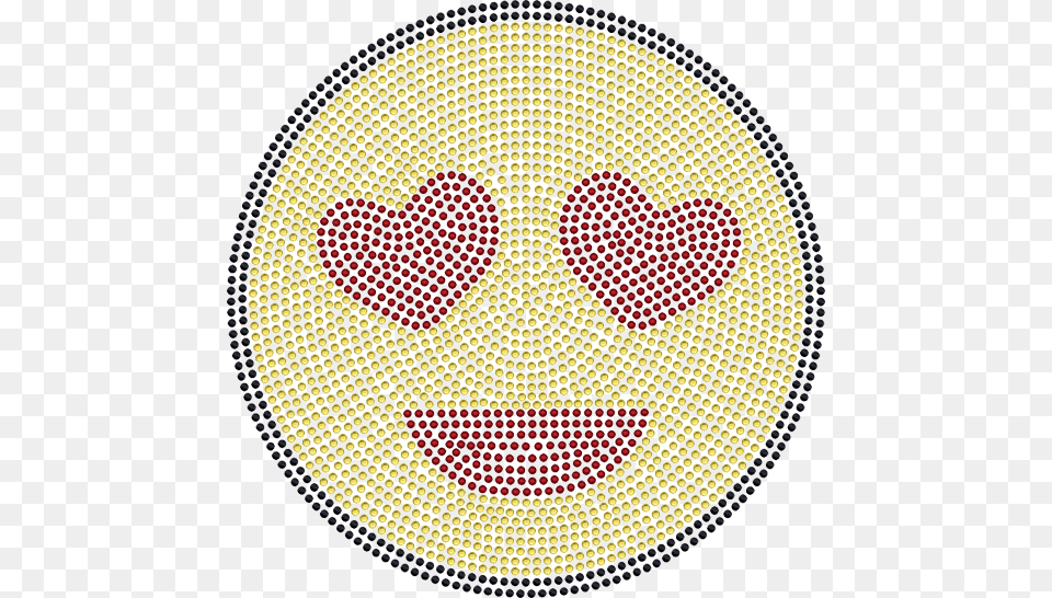 Lovely Heart Eyes Smile Emoji Hotfix Iron On Imagenes De Puntillismo De Emojis, Home Decor, Rug, Disk Png Image