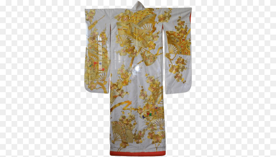 Lovely Japonisme Kimono In Gold From Early 20th Century Board Short, Clothing, Dress, Fashion, Formal Wear Png Image